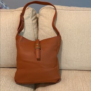 Chic Brown Vegan Leather Shoulder Bag